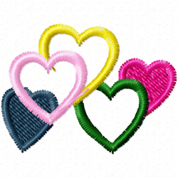 Hearts Embroidery Design 11